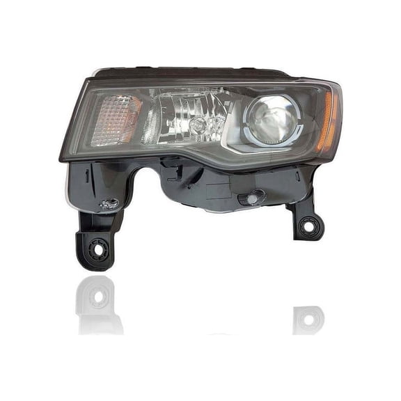 Headlight Assembly - Compatible/Replacement for '17-21 Jeep Grand Cherokee Trailhawk-Only - Halogen, Black - Left Hand - Driver - 68266647AF
