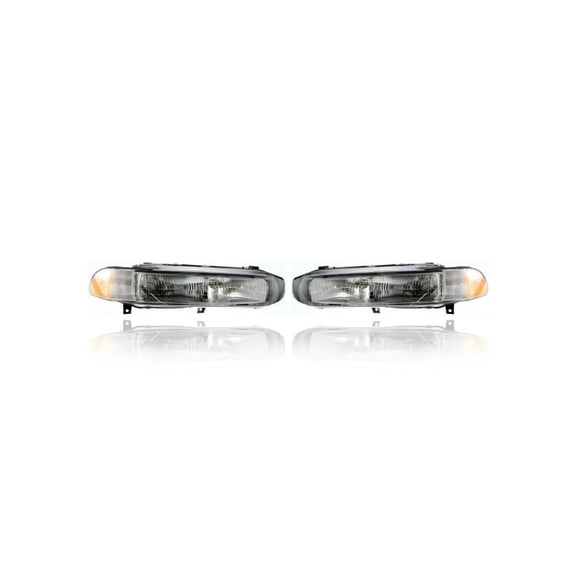 Headlight Assembly - Compatible/Replacement for '97-98 Mitsubishi Galant - Pair, Left Driver + Right Passenger Set - MR296616, MR296615