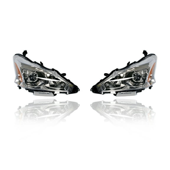 Headlight Assembly - Cooling Direct Fit/For 13-15 Nissan Altima Sedan - Halogen, Left Driver + Right Passenger, Set Pair Both
