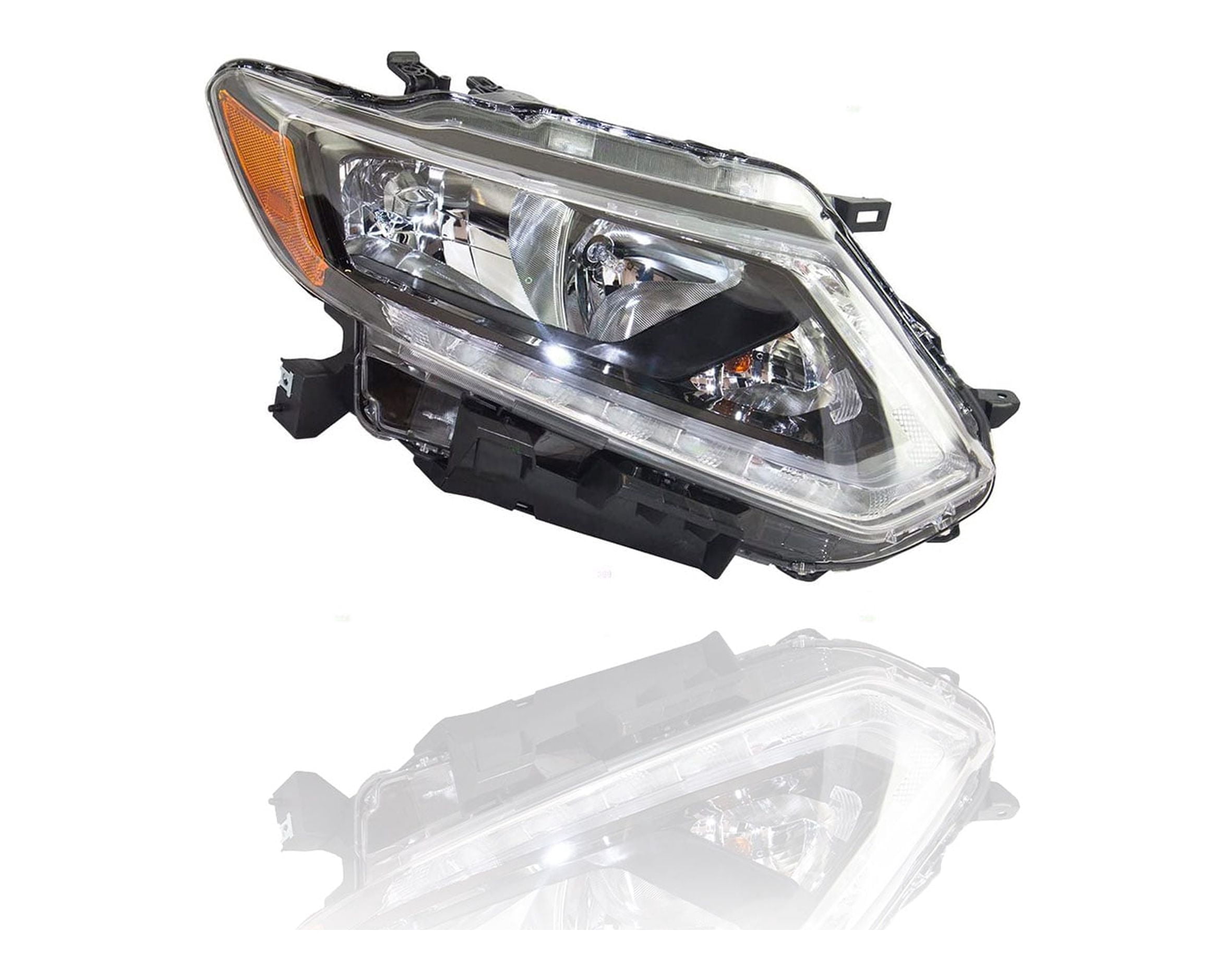 Right Passenger Side Chrome Halogen Headlight Assembly For 2014-2016 Nissan Rogue