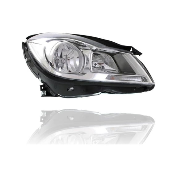 Headlight Assembly - Cooling Direct Fit/For 2048205459 12-14 Mercedes-Benz C-Class Sedan - Halogen (Without Corner Lamp), Right Hand - Passenger, NSF