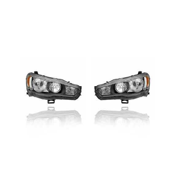Headlight Assembly - Cooling Direct Fit/For 8301C362, 8301C361 09-17 Mitsubishi Lancer, 09-15 Evolution, 09-17 Sportback - Halogen, Pair Left Driver + Right Passenger Set, NSF