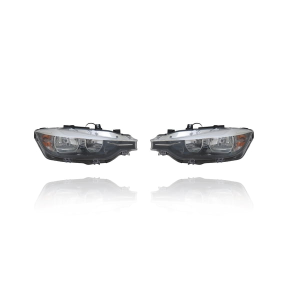 Headlight Assembly - Cooling Direct Fit/For BM2519166; BM2518166 16-18 BMW 3-Series-Sedan, 16-18 Wagon, 16-18 Hybrid - Pair Left and Right, Halogen Fits select: 2016-2018 BMW 328, 2017-2018 BMW 330