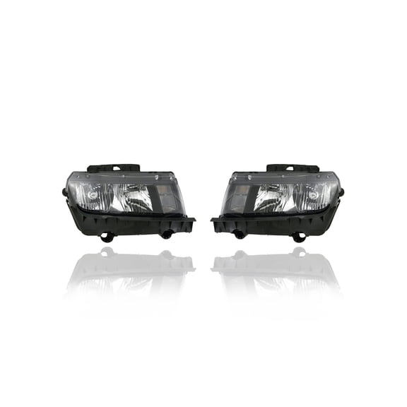 Headlight Assembly - Cooling Direct Fit/For GM2503391; GM2502391 14-15 Chevrolet Camaro-Coupe/Convertible - Pair Left and Right, Halogen, NSF
