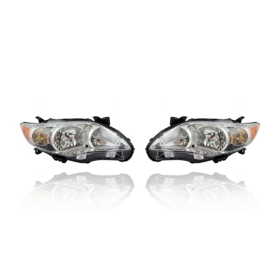 Headlight Assembly - Cooling Direct Fit/For TO2503203; TO2502203 11-13 Toyota Corolla-Base/CE/LE (North American Build) - Pair Left and Right Set, With Chrome, CAPA