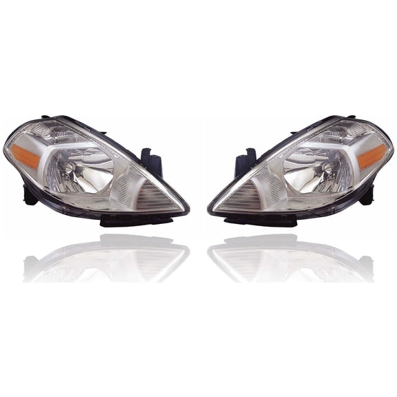 Headlight Assembly - Eagle Eye Fit/For 07-12 Nissan Versa Sedan/Hatchback - Left Driver + Right Passenger, Set Pair Both
