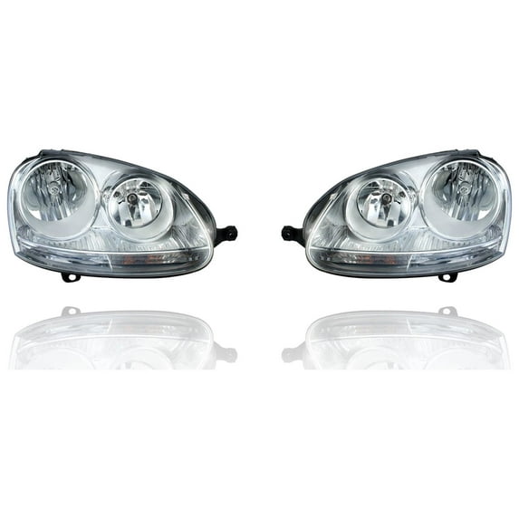 Headlight Assembly - Eagle Eye Fit/For 1K6941006S, 1K6941005S 06-09 VW Volkswagen GTI Rabbit, 05-10 Jetta-Sedan, 09-09 Jetta-Wagon - Pair, Left Driver + Right Passenger Set
