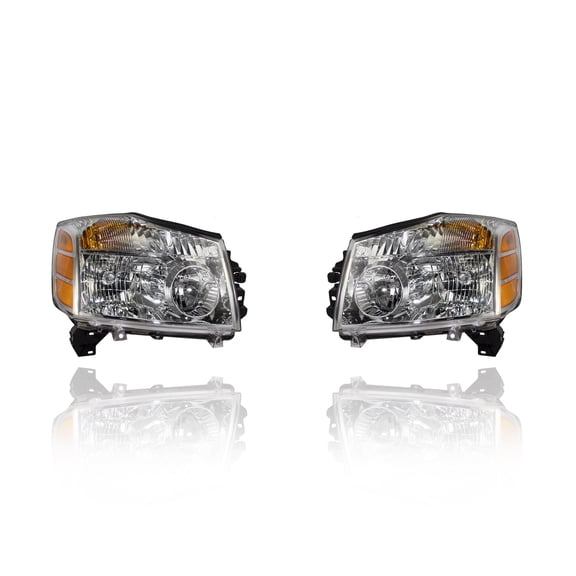 Headlight Assembly - Eagle Eye Fit/For 260107S026, 260107S026 04-07 Nissan Armada Titan - Pair, Left Driver + Right Passenger Set, NSF