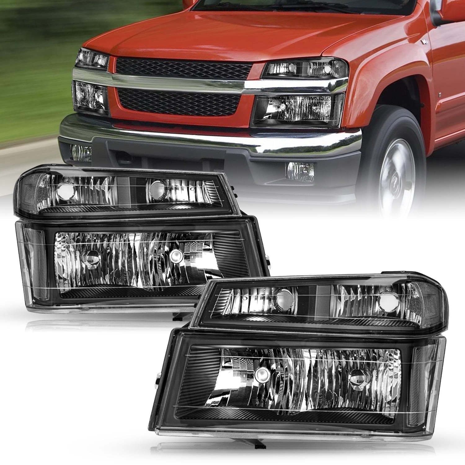 Headlight Assembly For 2004-2012 Chevy Colorado Canyon Bumper Headlamp 04-12