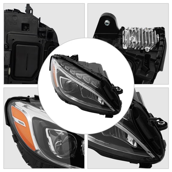 Headlight Assembly, Headlight FOR 2015-2018 Mercedes Benz C-Class W205 C300 C400 Luxury 4Matic/Sport 4Matic NON-Base/AMG Models, Right Side LED Headlamp