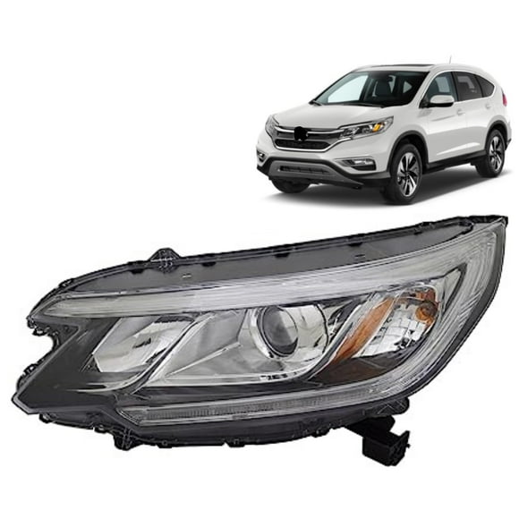 Headlight Assembly Pair Compatible With Honda CR-V Touring Left & Right/Driver&Passenger Side, CAPA Certified Halogen Headlamps with Bulbs and LED DRL 33150-T1W-A21/HO2502170 33100-T1W-A21/HO2503170
