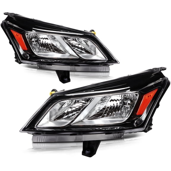 Headlight Assembly Pair For 2013-17 Chevy Traverse LS LT LTZ 3.6L Black Housing