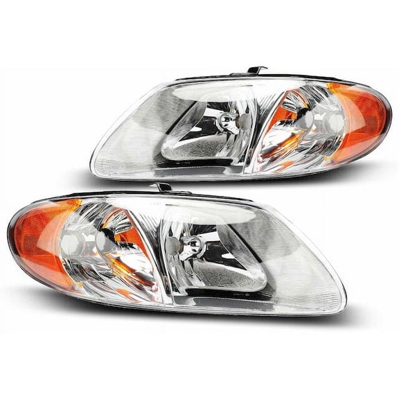Headlight Assembly Set 2 - Compatible with 2001 - 2007 Chrysler Town & Country 2002 2003 2004 2005 2006