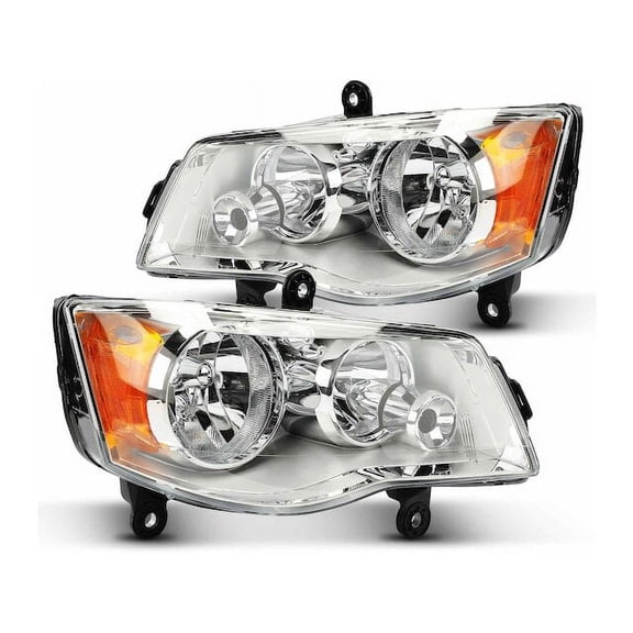 Headlight Assembly Set 2 - Compatible with 2011 - 2020 Dodge Grand Caravan 3.6L V6 - Autopart Premium