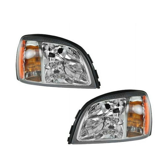 Headlight Assembly Set 2 Piece - Compatible with 2000 - 2002 Cadillac DeVille 2001