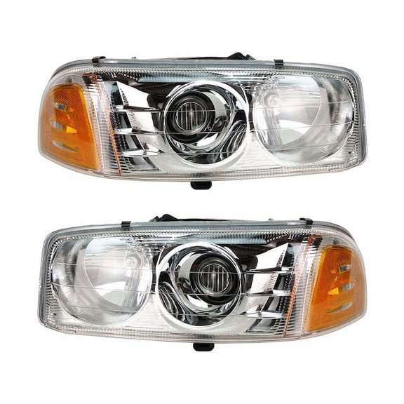 Headlight Assembly Set 2 Piece - Compatible with 2001 - 2006 GMC Yukon XL 1500 Denali 2002 2003 2004 2005