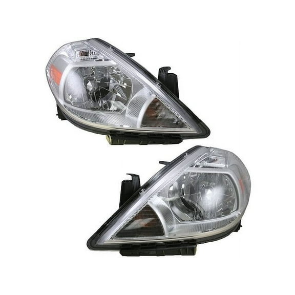 Headlight Assembly Set 2 Piece - Compatible with 2007 - 2012 Nissan Versa Hatchback 2008 2009 2010 2011