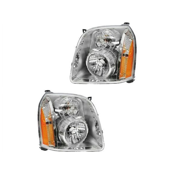 Headlight Assembly Set 2 Piece - Compatible with 2007 - 2014 GMC Yukon XL 1500 Denali 2008 2009 2010 2011 2012 2013