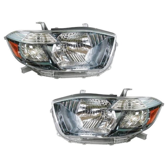 Headlight Assembly Set 2 Piece - Compatible with 2008 - 2010 Toyota Highlander Hybrid 2009