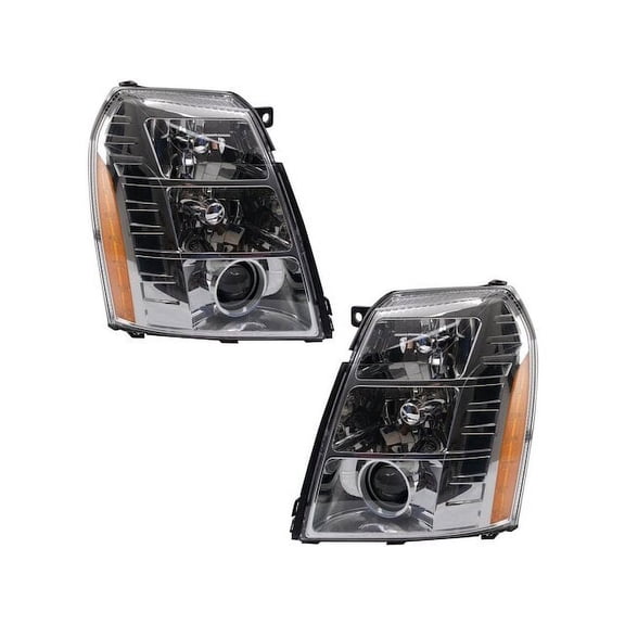 Headlight Assembly Set 2 Piece - Compatible with 2009 - 2013 Cadillac Escalade EXT 2010 2011 2012