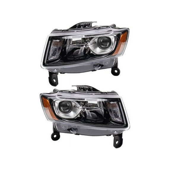 Headlight Assembly Set 2 Piece - Compatible with 2014 - 2016 Jeep Grand Cherokee 2015