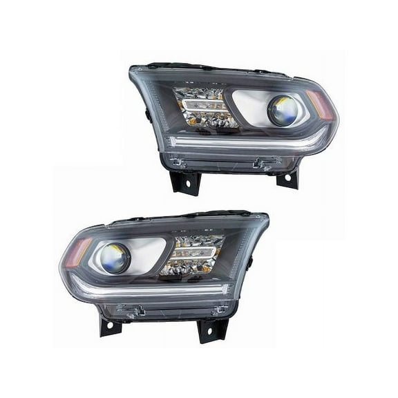 Headlight Assembly Set 2 Piece - Compatible with 2014 - 2017 Dodge Durango 2015 2016