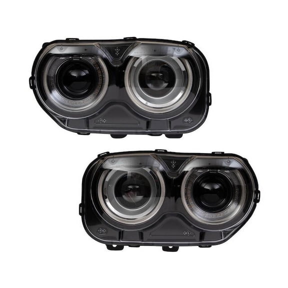 Headlight Assembly Set 2 Piece - Compatible with 2015 - 2022 Dodge Challenger 2016 2017 2018 2019 2020 2021