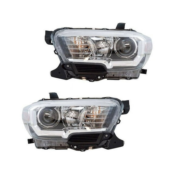 Headlight Assembly Set 2 Piece - Compatible with 2016 - 2017 Toyota Tacoma