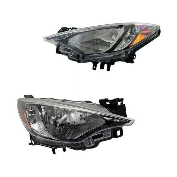 Headlight Assembly Set 2 Piece - Compatible with 2017 - 2018 Toyota Yaris iA