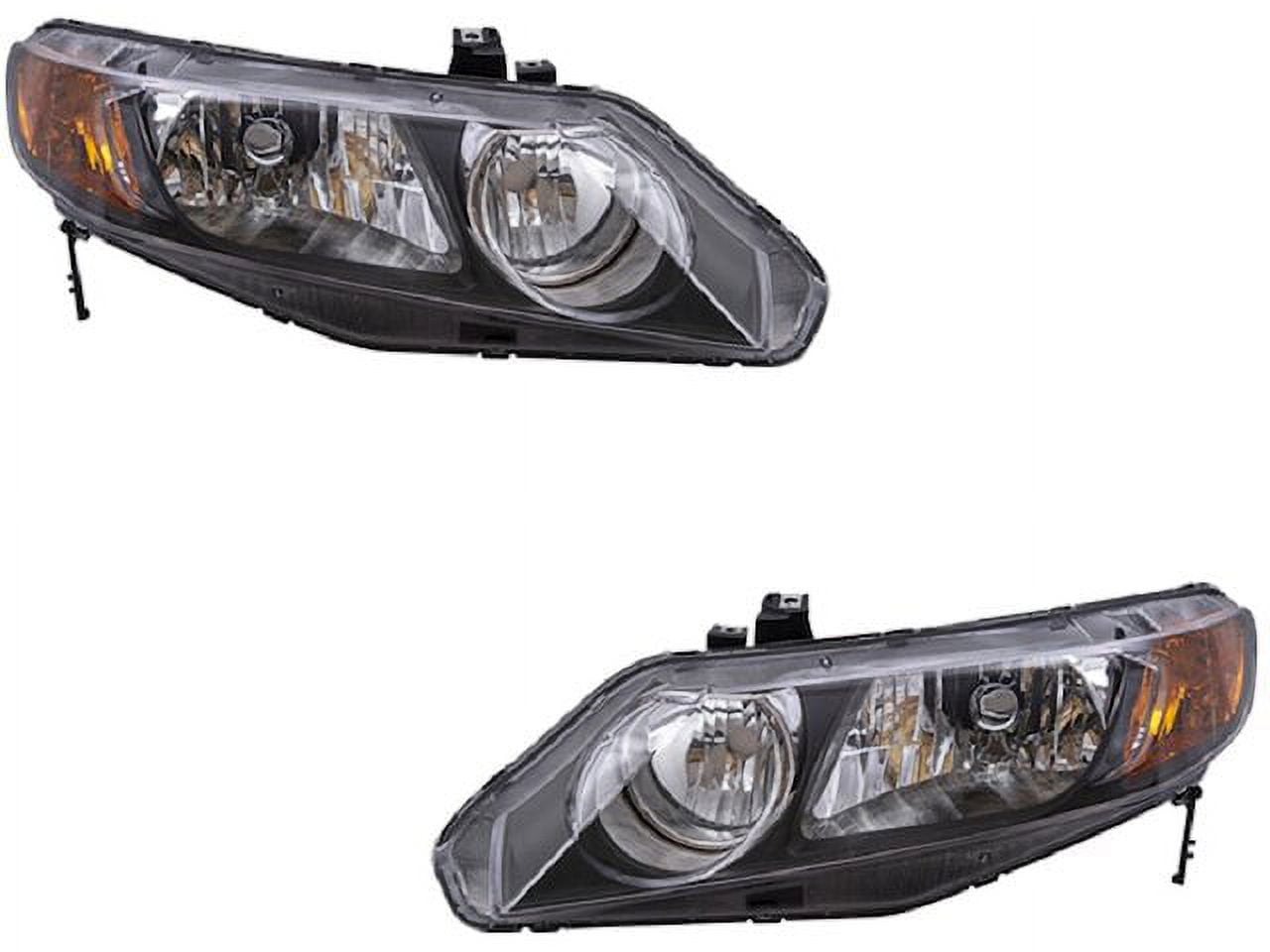 Headlight Assembly Set - Compatible with 2006 - 2008 Honda Civic Sedan 4-Door 2007