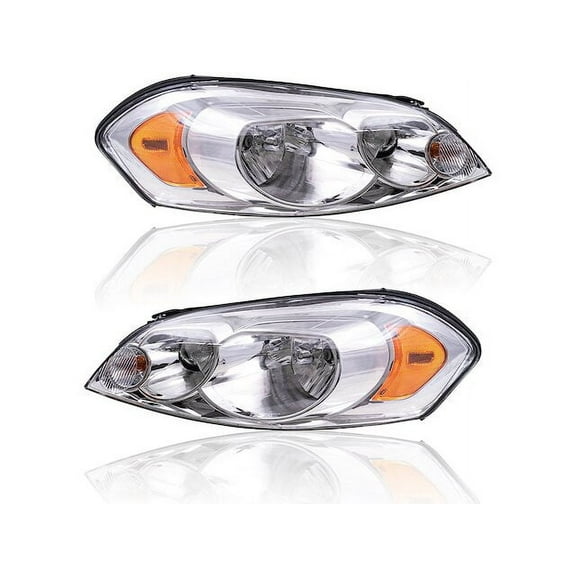 Headlight Assembly Set - Compatible with 2006 - 2013 Chevy Impala Sedan 4-Door 2007 2008 2009 2010 2011 2012