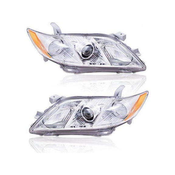 Headlight Assembly Set - Compatible with 2007 - 2009 Toyota Camry Hybrid FWD Sedan 4-Door 2.4L 4-Cylinder Naturally Aspirated DOHC ELECTRIC/GAS 2008
