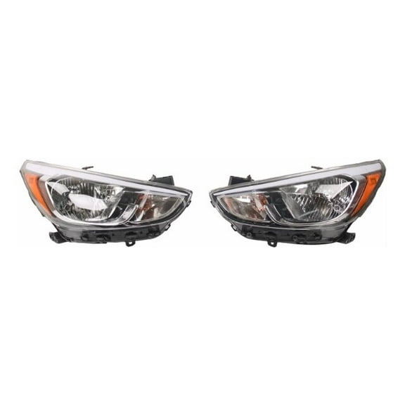 Headlight Assembly Set - Compatible with 2015 - 2017 Hyundai Accent 2016