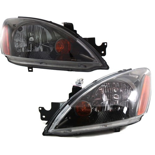 Headlight Assembly Set For 2004-07 Mitsubishi Lancer Left Right Sedan With Bulb