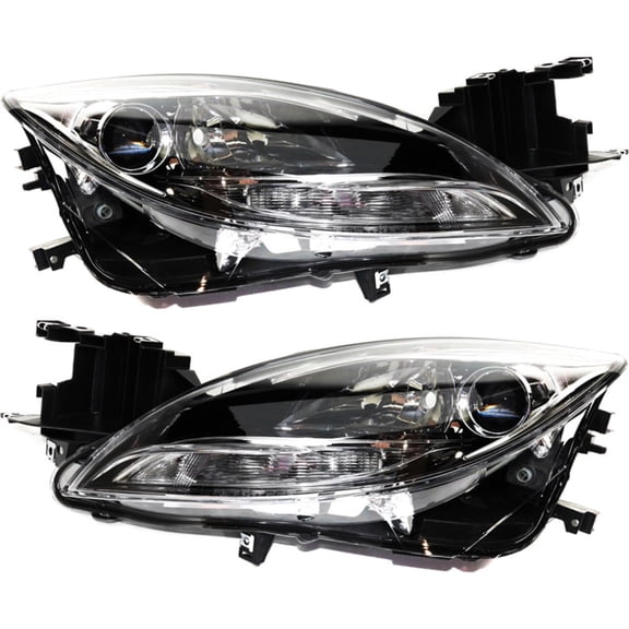 Headlight Assembly Set For 2011-13 Mazda 6 Left and Right Composite CAPA Halogen