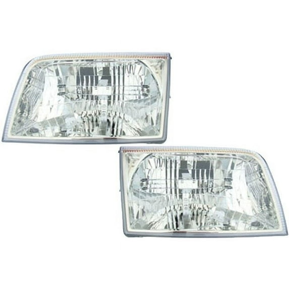 Headlight Assembly - Set of 2 - Compatible with 2006 - 2011 Mercury Grand Marquis 2007 2008 2009 2010