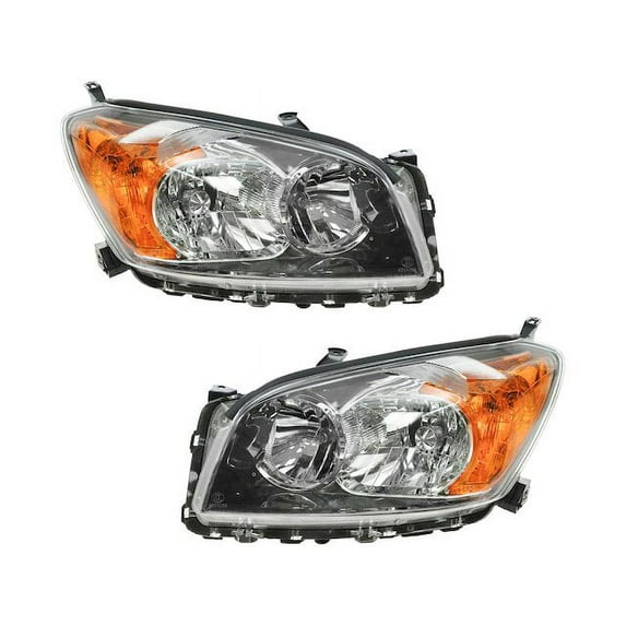 Headlight Assembly - Set of 2 - Compatible with 2009 - 2012 Toyota RAV4 Sport 2010 2011