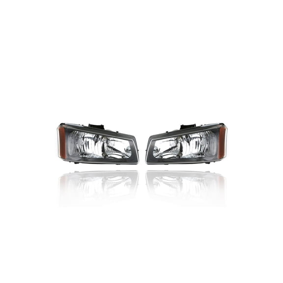 Headlight Assembly - TYC Compatible/Replacement for '03-04 Chevrolet Silverado/Avalanche (Exclude Black Bezel/Body Cladding Model) - With Chrome Bezel - Left + Right Set - 10396912, 10396913 - CAPA