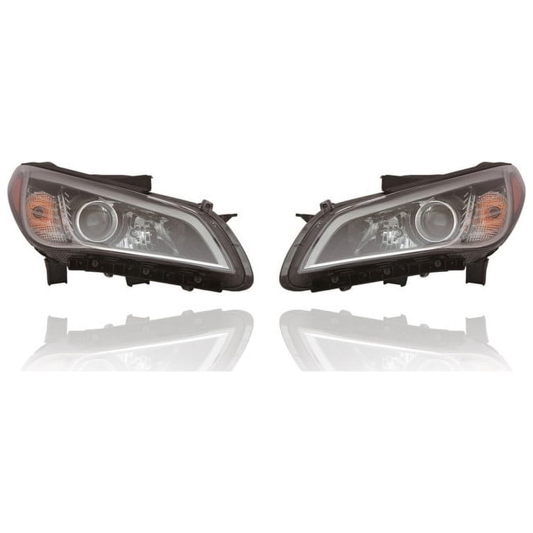 Pair Halogen Headlights For 2015-2017 Hyundai Sonata – Chrome Housing