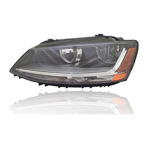Headlight Assembly - TYC Compatible/Replacement for '17-18 VW Volkswagen Jetta Sedan S/SE/SEL/GLI - Halogen With LED Daytime Running Light - Left Hand - Driver - 5C7941005J - CAPA