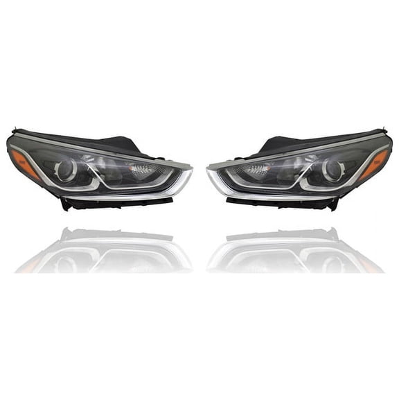 Headlight Assembly - TYC Compatible/Replacement for '18-19 Hyundai Sonata SE/Eco/SEL/Sport - Halogen - Pair, Left Driver + Right Passenger Set - 92102C2500, 92101C2500