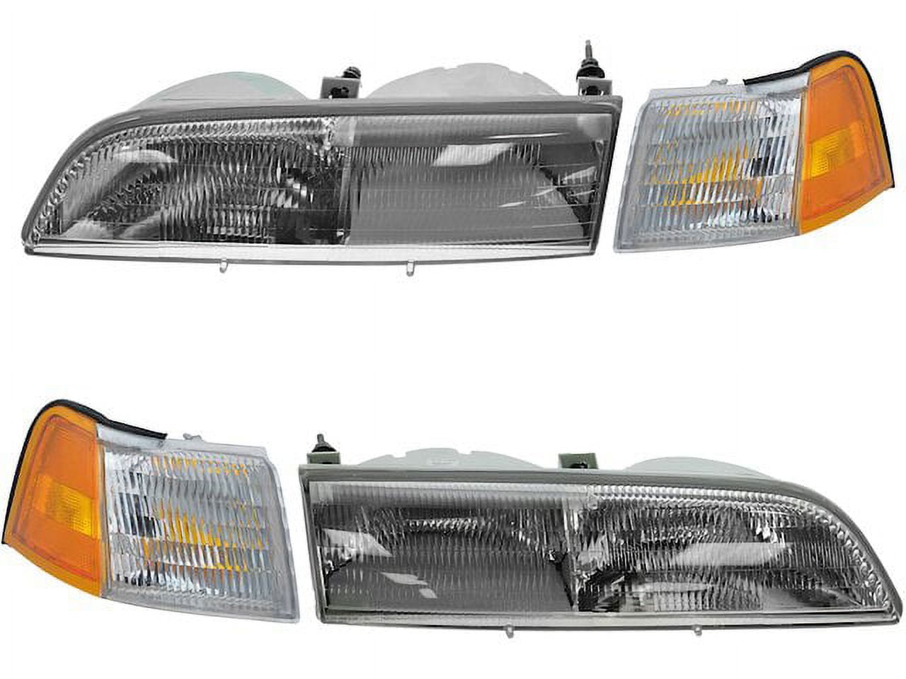 Headlight Assembly and Parking Light Kit 4 Piece Compatible with