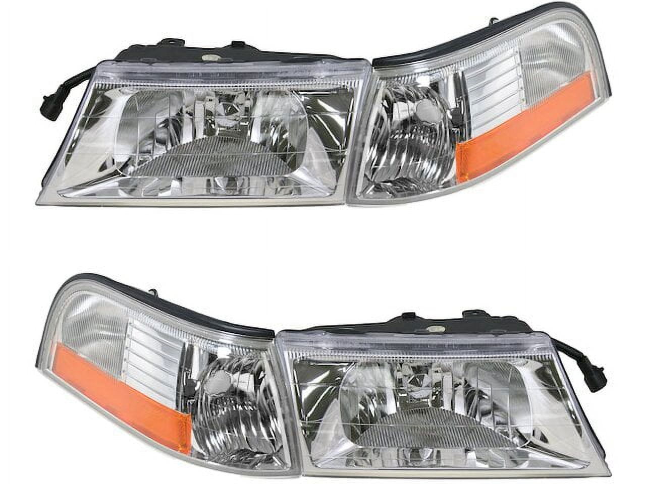 Headlight Assembly and Parking Light Kit 4 Piece Compatible with