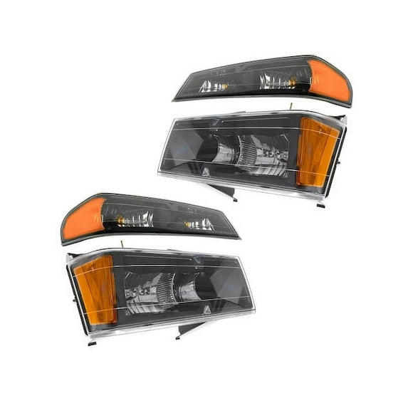 Headlight Assembly and Parking Light Kit 4 Piece - Compatible with 2007 - 2008 Isuzu i-290
