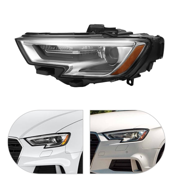 Headlight Assembly for  2017-2020 Audi A3 Xenon HID Models Only, Left Side Headlamp, Replacement Car Headlights, Driver Side Front Lamp