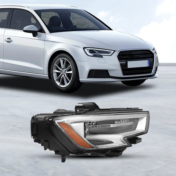Headlight Assembly for 2017-2020 Audi A3 Xenon HID Models Only, Right Side Headlamp, Replacement Headlights