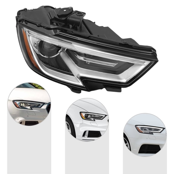 Headlight Assembly for 2017-2020 Audi A3 Xenon HID Models Only, Right Side Headlamp, Replacement Headlights