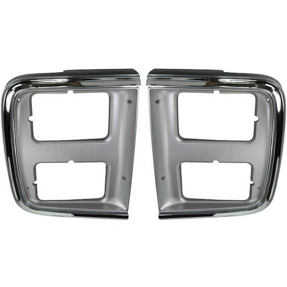 Headlight Bezel Set 2 Piece - Compatible with 1985 - 1991 GMC G1500 1986 1987 1988 1989 1990