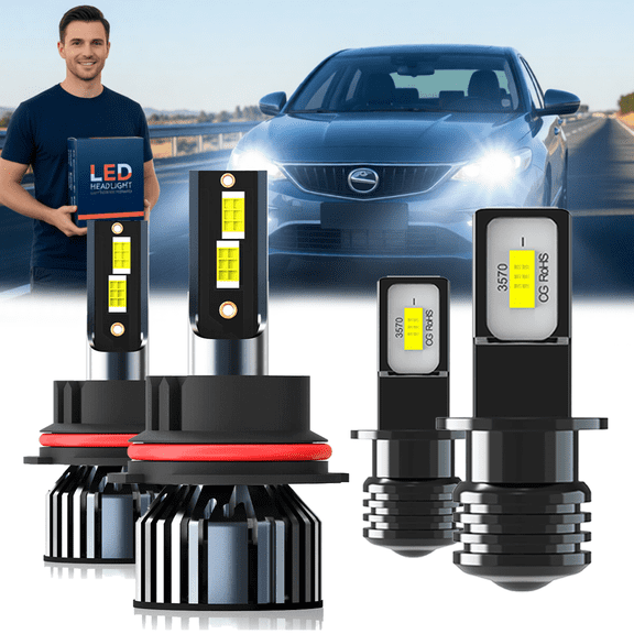 Headlight Bulbs For 1995-1999 Mazda B4000,9007 High Low Beam,H3 Fog Light Bulb，Plug and Play，High Brightness LED Bulbs，Pack of 4