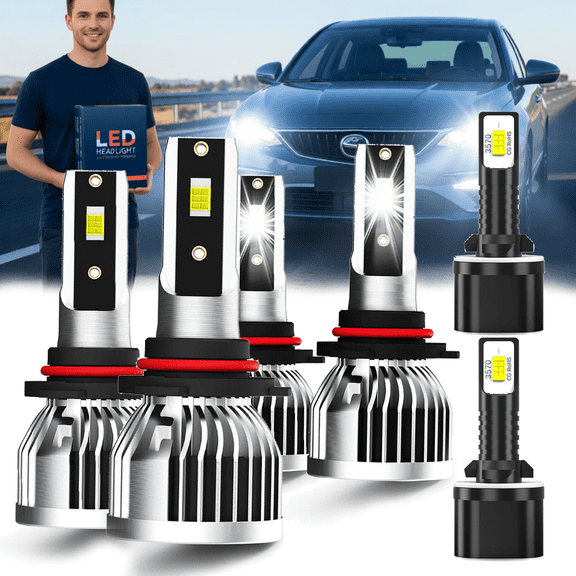 Headlight Bulbs For 1996-2002 Saturn SL2,9005 High Beam9006 Low Beam,880 Fog Light,Replacement OEM,6500K,Pack of 6